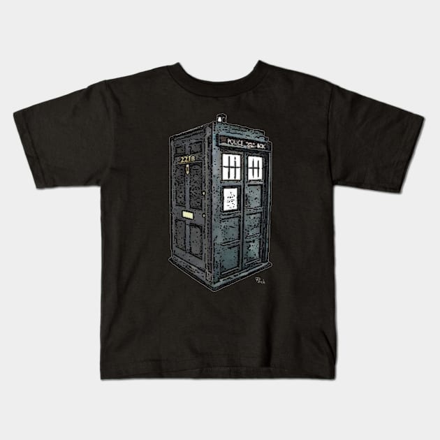 Baker St. TARDIS Kids T-Shirt by Dins42